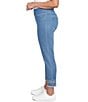 Ruby Rd. Embroidered Hem Pull-On Ankle Jeans, Color:Medium Blue - Image 3