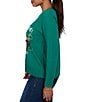 Ruby Rd. Embroidered Mistletoe & Martinis Crew Neck Long Sleeve Sweater - Image 3
