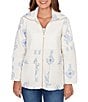 Ruby Rd. Embroidered Quilted Mock Neck Long Sleeve Jacket, Color:Ivory - Image 1