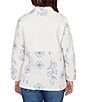Ruby Rd. Embroidered Quilted Mock Neck Long Sleeve Jacket, Color:Ivory - Image 2