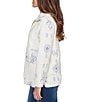 Ruby Rd. Embroidered Quilted Mock Neck Long Sleeve Jacket, Color:Ivory - Image 3