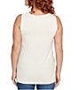 Ruby Rd. Embroidered Soft Jersey Knit Embellished Crew Neck Sleeveless Top, Color:Canvas - Image 2