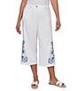 Ruby Rd. Embroidered Wide-Leg Capri Denim Pant - Image 1