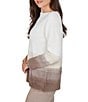Ruby Rd. Eyelash Knit Ombre Ballet Neck Long Sleeve Sweater - Image 3