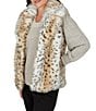 Ruby Rd. Faux Fur Snow Leopard Notch Collar Sleeveless Vest - Image 3
