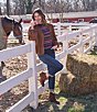 Ruby Rd. Faux Suede Notch Collar Long Sleeve Bubble Hem Button Front Jacket - Image 4