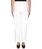 Color:Soft White - Image 2 - Flat Front Double Face Stretch Ankle Pants