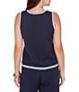 Ruby Rd. Fine Gauge Jersey Knit Scoop Neck Sleeveless Sweater Tank, Color:Navy - Image 2