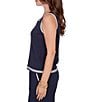 Ruby Rd. Fine Gauge Jersey Knit Scoop Neck Sleeveless Sweater Tank, Color:Navy - Image 3