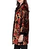 Ruby Rd. Floral Burnout Velvet Shawl Collar Bracelet Sleeve Open-Front Cardigan, Color:Cherry Multi - Image 3