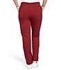 Color:Wine - Image 2 - French Terry Knit Elastic Waist Straight Leg Pants