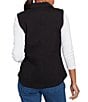 Ruby Rd. French Terry Quilted Point Collar Sleeveless Snap-Front Vest, Color:Black - Image 2