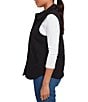 Ruby Rd. French Terry Quilted Point Collar Sleeveless Snap-Front Vest, Color:Black - Image 3