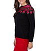 Ruby Rd. Heritage Knit Rose & Vine Boat Neck Long Sleeve Sweater - Image 3