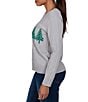 Ruby Rd. Jacquard Knit Christmas Tree Crew Neck Long Sleeve Top - Image 3