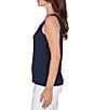 Ruby Rd. Jersey Knit Reversible Neck Sleeveless Tank, Color:Navy - Image 3