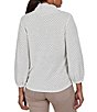 Ruby Rd. Knit Chenille Honeycomb Cowl Neck 3/4 Sleeve Side Tie Top - Image 5