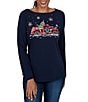 Ruby Rd. Knit Christmas Classic Truck Boat Neck Long Sleeve Top - Image 1
