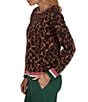 Ruby Rd. Knit Contrast Trim Cheetah Print Boat Neck Long Sleeve Sweater - Image 3