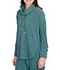 Ruby Rd. Knit Cowl Neck Long Sleeve Cozy Top, Color:Forest - Image 4