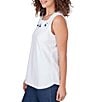 Color:White - Image 3 - Knit Embroidered Square Neck Sleeveless Embellished Top