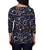 Ruby Rd. Knit Equestrian Tassel Allover Print Boat Neck 3/4 Sleeve Top - Image 2