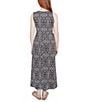 Ruby Rd. Knit Medallion Print Scoop Neck Sleeveless Hi-Low Hem Midi Dress, Color:Black/White - Image 2