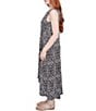Ruby Rd. Knit Medallion Print Scoop Neck Sleeveless Hi-Low Hem Midi Dress, Color:Black/White - Image 3