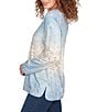 Ruby Rd. Knit Medallion Scoop Neck Long Sleeve Top, Color:Bluebell Multi - Image 3
