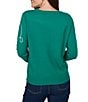 Ruby Rd. Knit Merry & Bright Holiday Light Scoop Neck Long Sleeve Sweater - Image 2