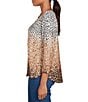 Ruby Rd. Knit Ombre Scoop Neck 3/4 Sleeve Top, Color:Tan Heather Multi - Image 3