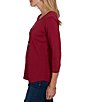 Ruby Rd. Knit Pawsitive Charming Dogs Scoop Neck 3/4 Sleeve Top - Image 3
