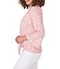 Color:Punch Multi - Image 3 - Knit Stripe V-Neck 3/4 Ruffle Sleeve Tie Top
