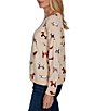Ruby Rd. Knit Tiny Dog Boat Neck Long Sleeve Sweater - Image 3