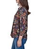 Ruby Rd. Light Weight Knit Textured Floral Scoop Neck 3/4 Sleeve Top - Image 3