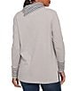 Ruby Rd. Luxe Knit Ribbed Split Cowl Neck Long Sleeve Top, Color:Grey Heather Combo - Image 2
