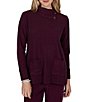 Ruby Rd. Luxe Rib Knit Split Cowl Neck Long Sleeve Pullover - Image 1
