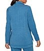 Ruby Rd. Luxe Ribbed Knit Mock Neck Long Sleeve Top, Color:Lake Blue - Image 2