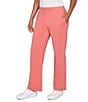 Ruby Rd. Luxe Ribbed Textured Pull-On Pants, Color:Bright Coral - Image 4