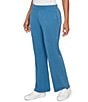 Ruby Rd. Luxe Ribbed Textured Pull-On Pants, Color:Lake Blue - Image 4