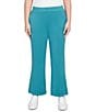 Ruby Rd. Luxe Ribbed Wide-Leg Pull-On Coordinating Pants, Color:Teal - Image 1
