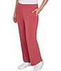 Ruby Rd. Luxe Ribbed Wide-Leg Pull-On Coordinating Pants, Color:Sangria - Image 4