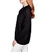 Color:Black - Image 3 - Metallic Detail Cowl Neck Embellished Sleeve Pullover Sweater