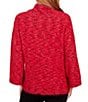 Color:Multi - Image 2 - Metallic Detailing Cozy Cowl Neck 3/4 Sleeve Fuzzy Sweater