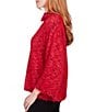 Color:Multi - Image 4 - Metallic Detailing Cozy Cowl Neck 3/4 Sleeve Fuzzy Sweater