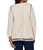 Ruby Rd. Mixed Knit 3/4 Sleeve Crochet Lace Open-Front Coordinating Cardigan - Image 2