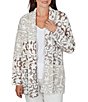 Ruby Rd. Mixed Yarn Ornate Motif Jacquard Shawl Collar Long Sleeve Open Front Cardigan - Image 1