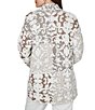 Ruby Rd. Mixed Yarn Ornate Motif Jacquard Shawl Collar Long Sleeve Open Front Cardigan - Image 2