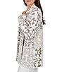 Ruby Rd. Mixed Yarn Ornate Motif Jacquard Shawl Collar Long Sleeve Open Front Cardigan - Image 3