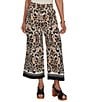 Ruby Rd. Petite Size Coordinating Textured Woven Modern Damask Pull-On Crop Pants - Image 1